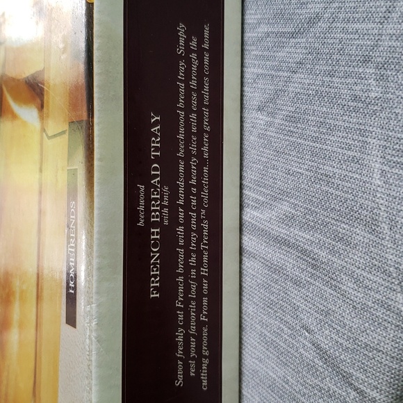 Hometrends Beechwood Bread Tray With Knife, NIB - Picture 3 of 4